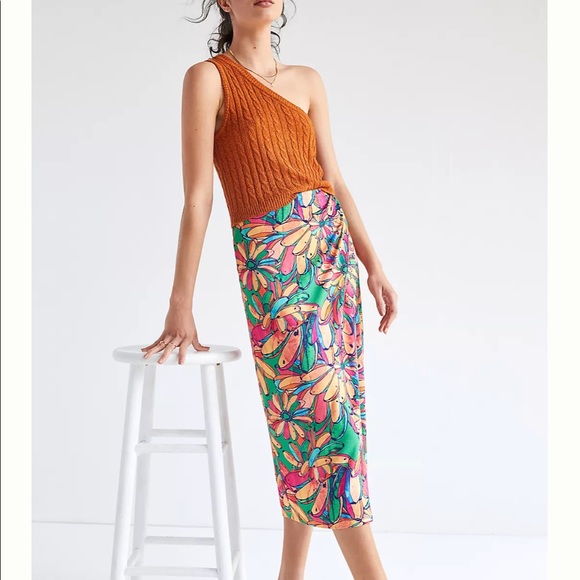 Farm Rio x Anthropologie Getaway XSP, XS, S Green Pink Floral Midi - Picture 2 of 6